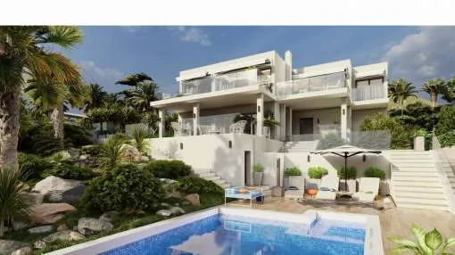 Newly built villa with open views towards the sea and mountains situated in Nova Santa Ponsa